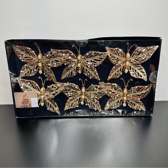 RACHEL Rachel Roy Gold-Colored Butterfly Tree Clip Ornaments NEW! - Picture 2 of 9